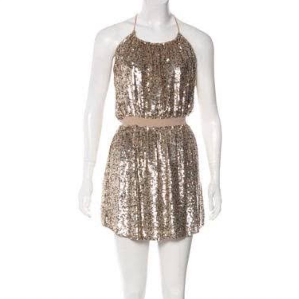 Parker gold sequin mini dress
